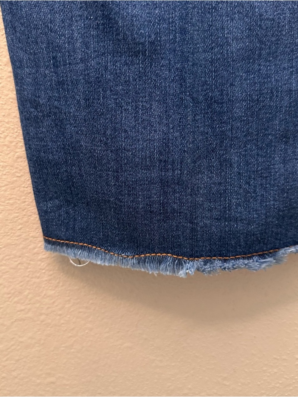 dressbarn Straight Leg Fringe Hem Women’s Jeans - Dark Blue Wash - Picture 3 of 5